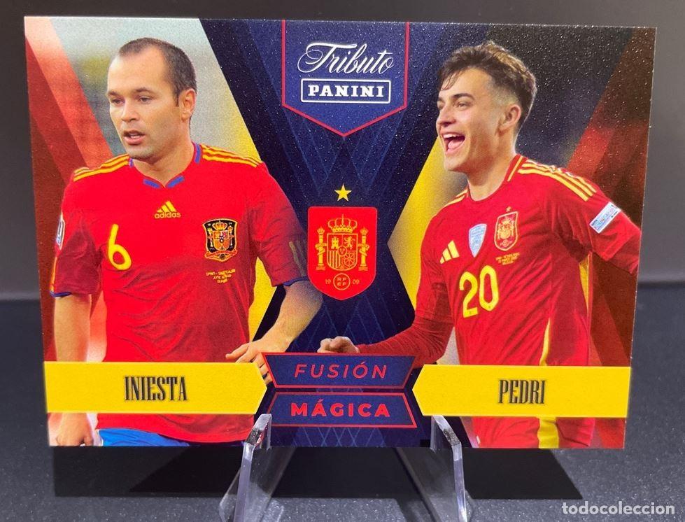 Cromos de f&uacute;tbol: Iniesta Pedri 85 Fusion Magica Panini Tribute Seleccion Espa&ntilde;ola 2010-2026 Vamos Campeones