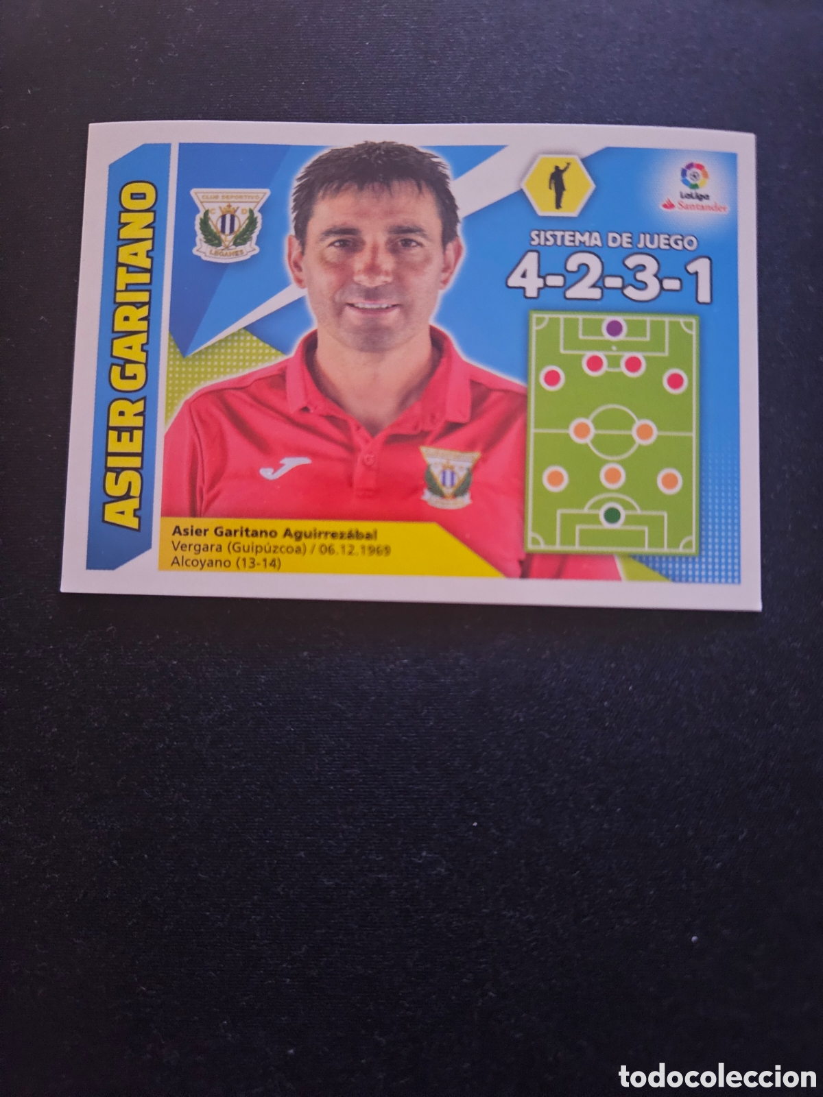 Cromos de f&uacute;tbol: ASIER GARITANO N&ordm; 26 ENTRENADOR C.D. LEGAN&Eacute;S &ndash; LIGA ESTE 2017-18 PANINI
