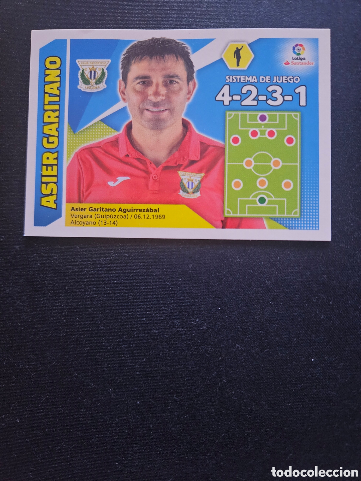 Cromos de f&uacute;tbol: ASIER GARITANO N&ordm; 26 ENTRENADOR C.D. LEGAN&Eacute;S &ndash; LIGA ESTE 2017-18 PANINI