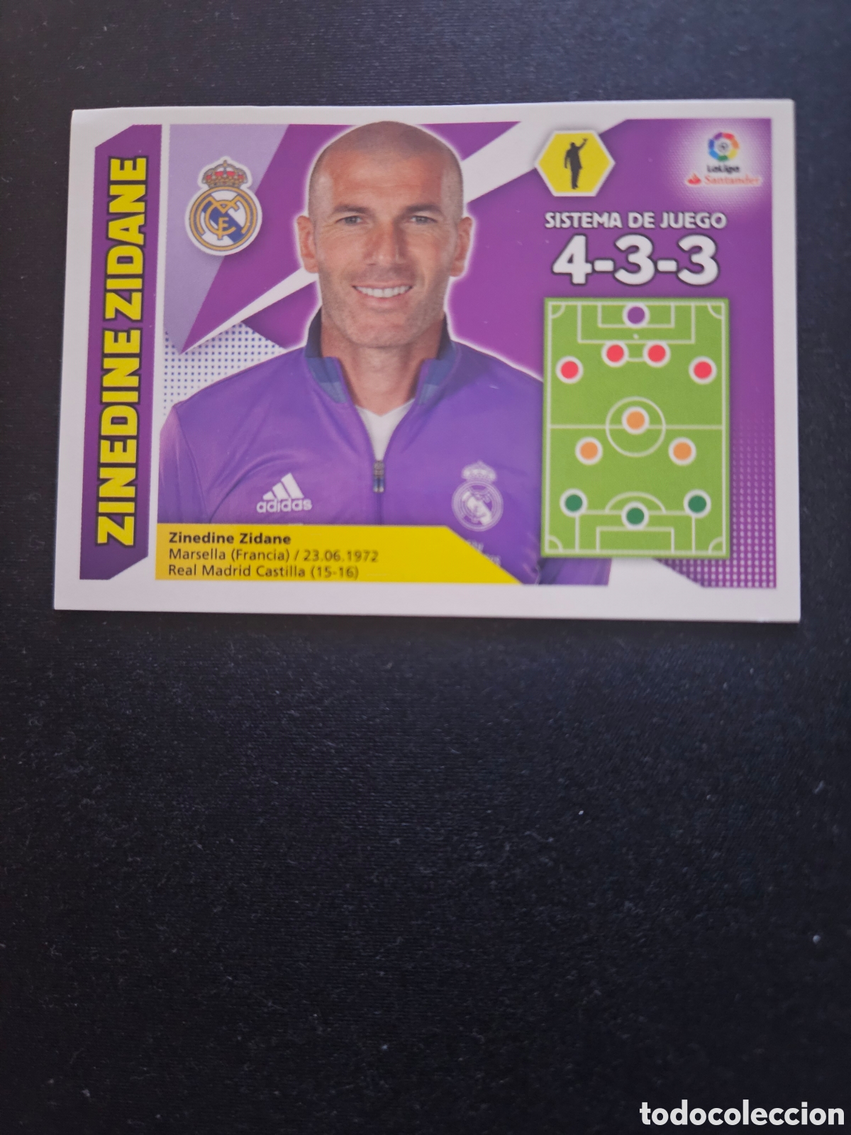 Cromos de f&uacute;tbol: ZINEDINE ZIDANE N&ordm; 30 ENTRENADOR REAL MADRID &ndash; LIGA ESTE 2017-18 PANINI 1/4