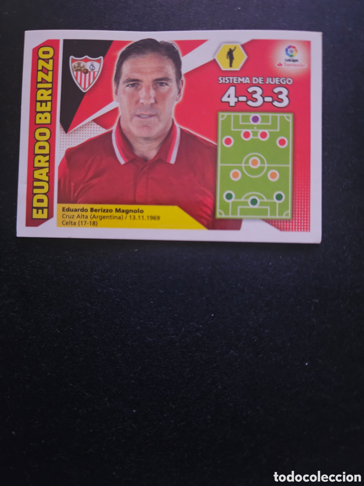 Cromos de f&uacute;tbol: EDUARDO BERIZZO N&ordm; 36 ENTRENADOR SEVILLA F.C. &ndash; LIGA ESTE 2017-18 PANINI