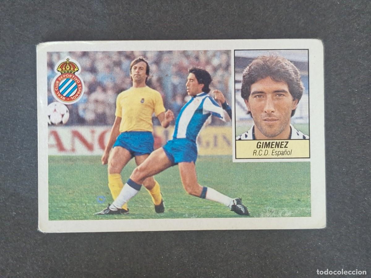 Cromos de f&uacute;tbol: L3 GIMENEZ R. C. D. ESPA&Ntilde;OL LIGA ESTE 1984 1985 84 85 NUNCA PEGADO SIN PEGAR