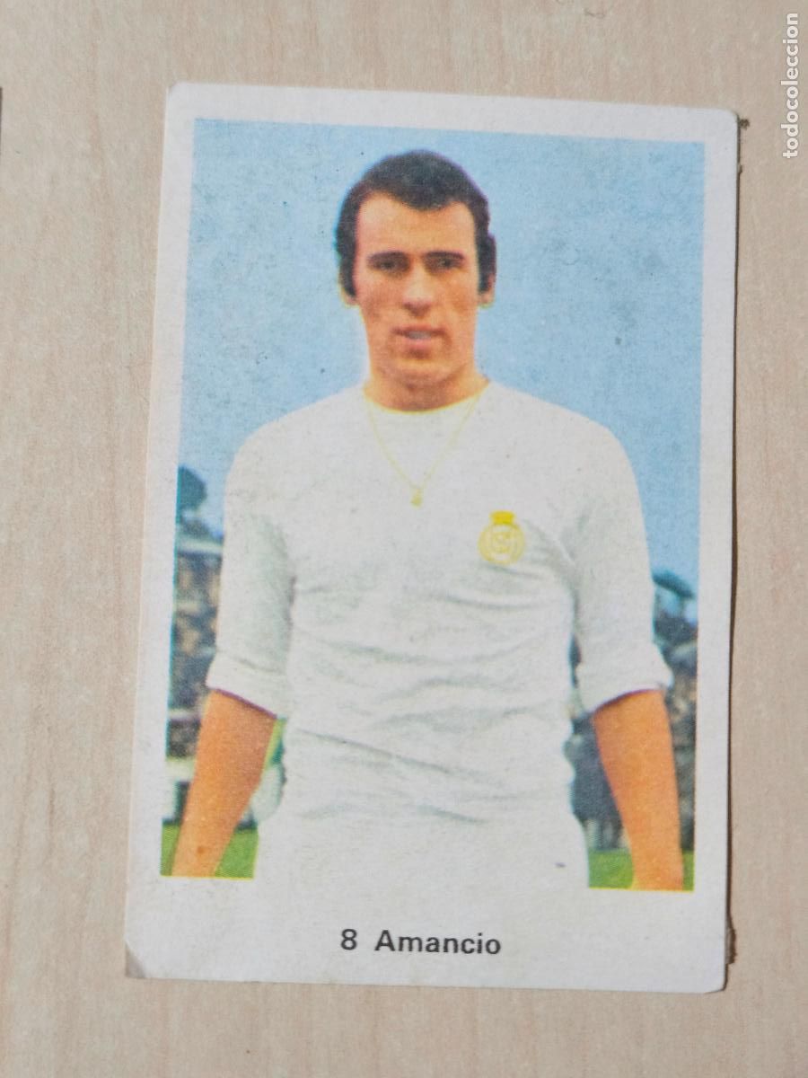 Football Stickers: N&ordm; 8 AMANCIO - REAL MADRID - CAMPEONATO NACIONAL DE LIGA RUIZ ROMERO A&Ntilde;O 1973 CROMO RECUPERADO