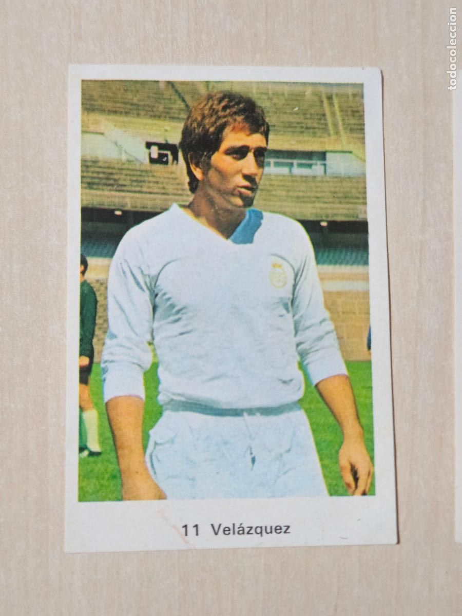 Football Stickers: N&ordm; 11 VELAZQUEZ - REAL MADRID - CAMPEONATO NACIONAL DE LIGA RUIZ ROMERO A&Ntilde;O 1973 CROMO RECUPERADO
