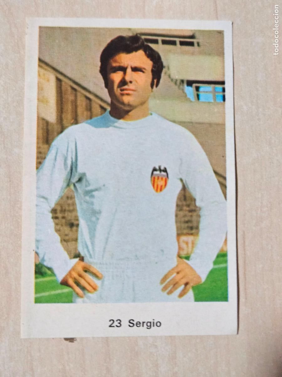 Football Stickers: N&ordm; 23 SERGIO - VALENCIA - CAMPEONATO NACIONAL DE LIGA RUIZ ROMERO A&Ntilde;O 1973 CROMO RECUPERADO