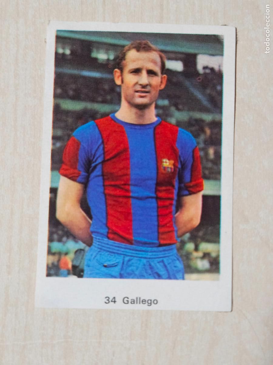 Football Stickers: N&ordm; 34 GALLEGO - BARCELONA - CAMPEONATO NACIONAL DE LIGA RUIZ ROMERO A&Ntilde;O 1973 CROMO RECUPERADO