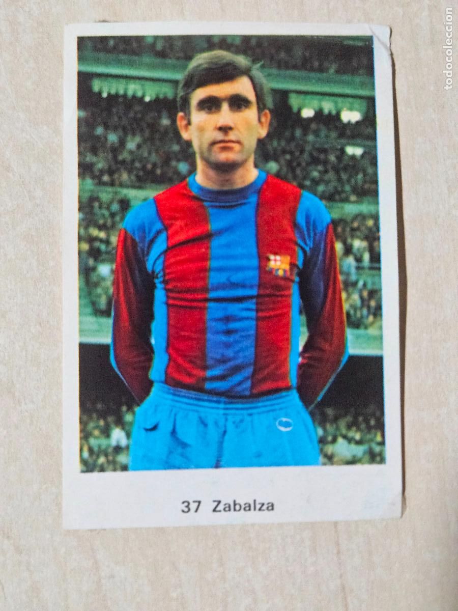 Football Stickers: N&ordm; 37 ZABALZA - BARCELONA - CAMPEONATO NACIONAL DE LIGA RUIZ ROMERO A&Ntilde;O 1973 CROMO RECUPERADO