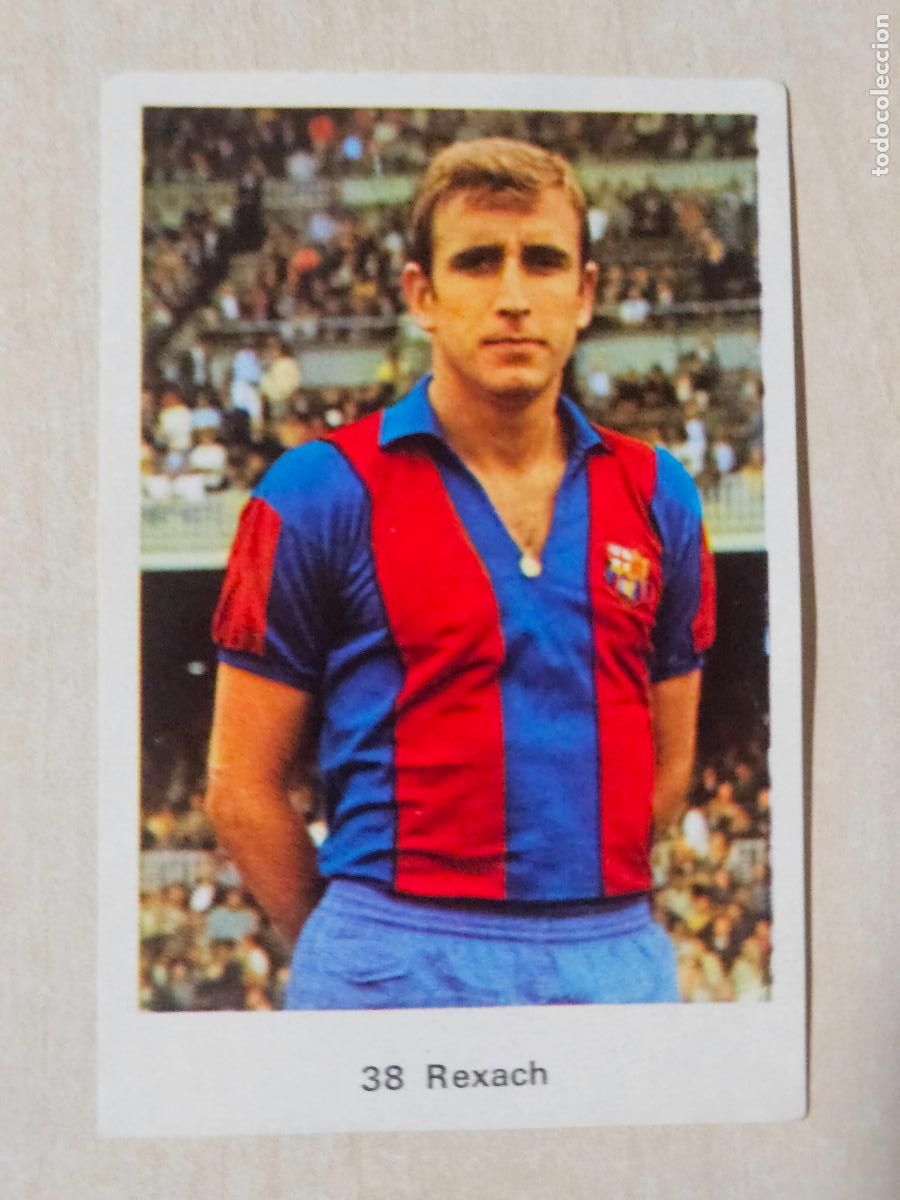 Football Stickers: N&ordm; 38 REXACH - BARCELONA - CAMPEONATO NACIONAL DE LIGA RUIZ ROMERO A&Ntilde;O 1973 CROMO RECUPERADO