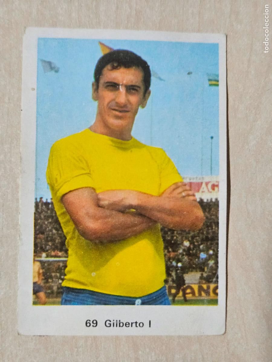 Cromos de f&uacute;tbol: N&ordm; 69 GILBERTO I - LAS PALMAS - CAMPEONATO NACIONAL DE LIGA RUIZ ROMERO A&Ntilde;O 1973 CROMO RECUPERADO