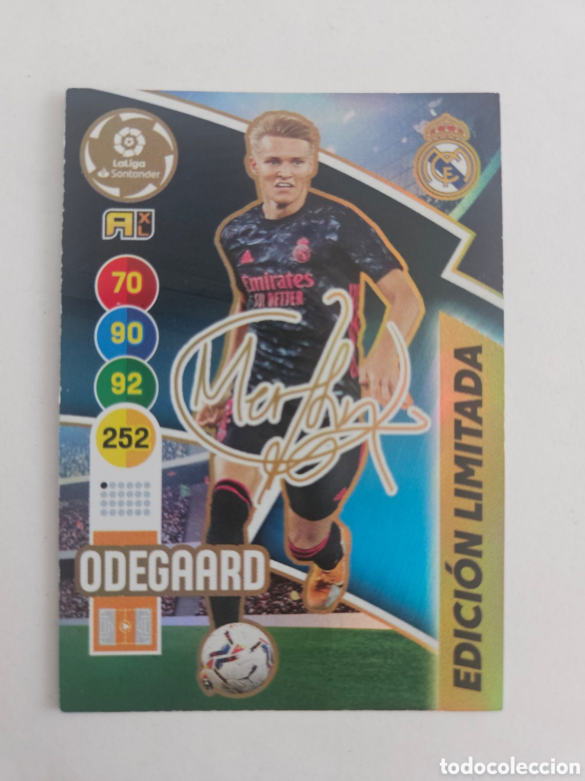 Football Stickers: Adrenalyn XL Edici&oacute;n Limitada Odegaard 2020 2021 Panini firmado