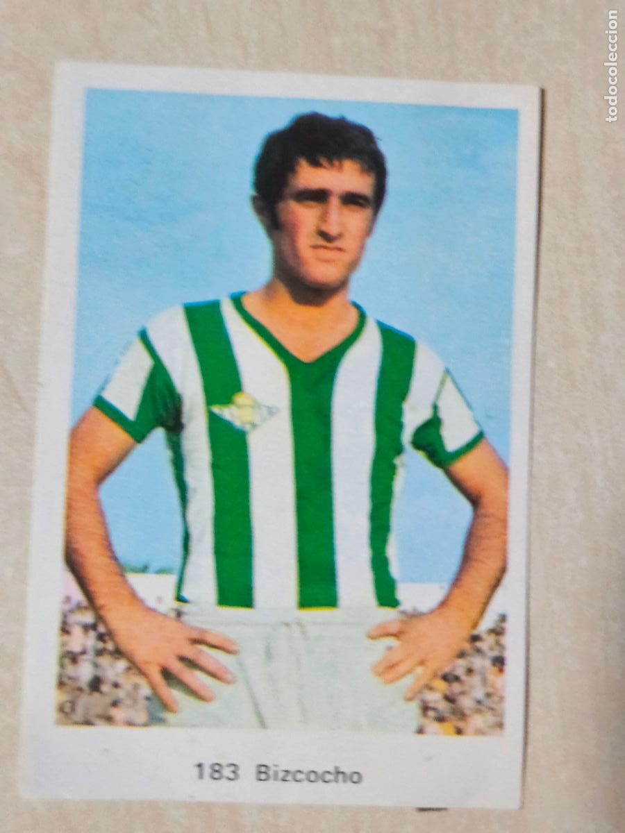 Cromos de Futebol: N&ordm; 183 BIZCOCHO - REAL BETIS - CAMPEONATO NACIONAL DE LIGA RUIZ ROMERO 1973 - CROMO RECUPERADO
