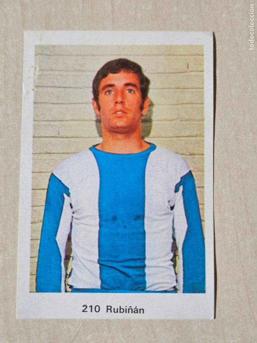 Cromos de f&uacute;tbol: N&ordm; 210 RUBI&Ntilde;AN - DEPORTIVO CORU&Ntilde;A - CAMPEONATO NACIONAL DE LIGA RUIZ ROMERO 1973 - CROMO RECUPERADO