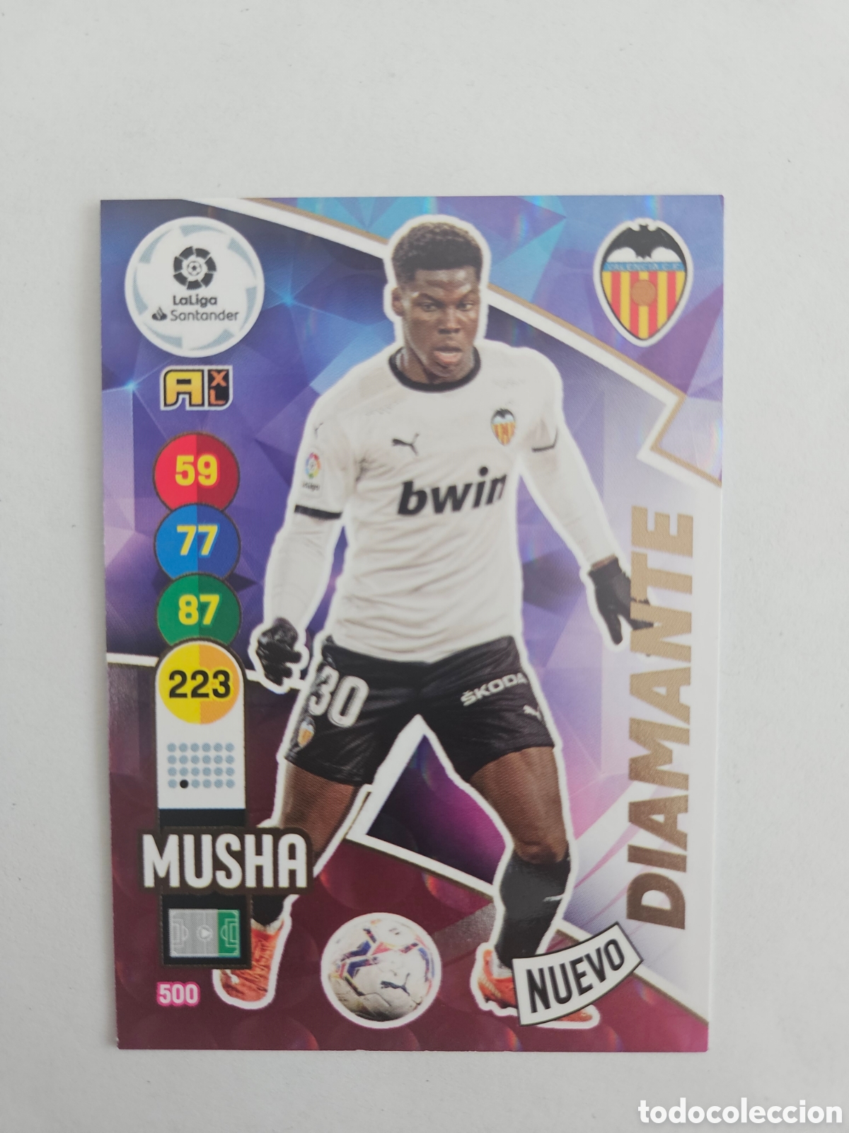 Cromos de f&uacute;tbol: MUSHA MUSAH n&ordm; 500 DIAMANTE VALENCIA ADRENALYN XL 2020 2021 PANINI 20 21