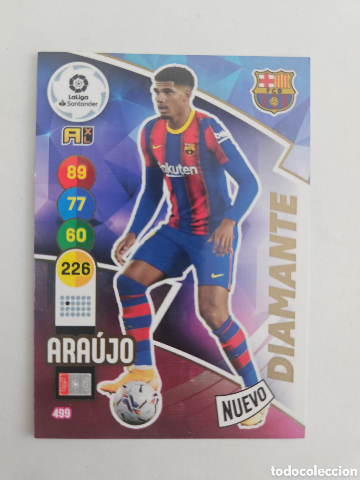 Cromos de f&uacute;tbol: 499 ARAUJO BARCELONA NUEVO DIAMANTE ADRENALYN 2020 2021 C&Oacute;DIGO SIN ACTIVAR