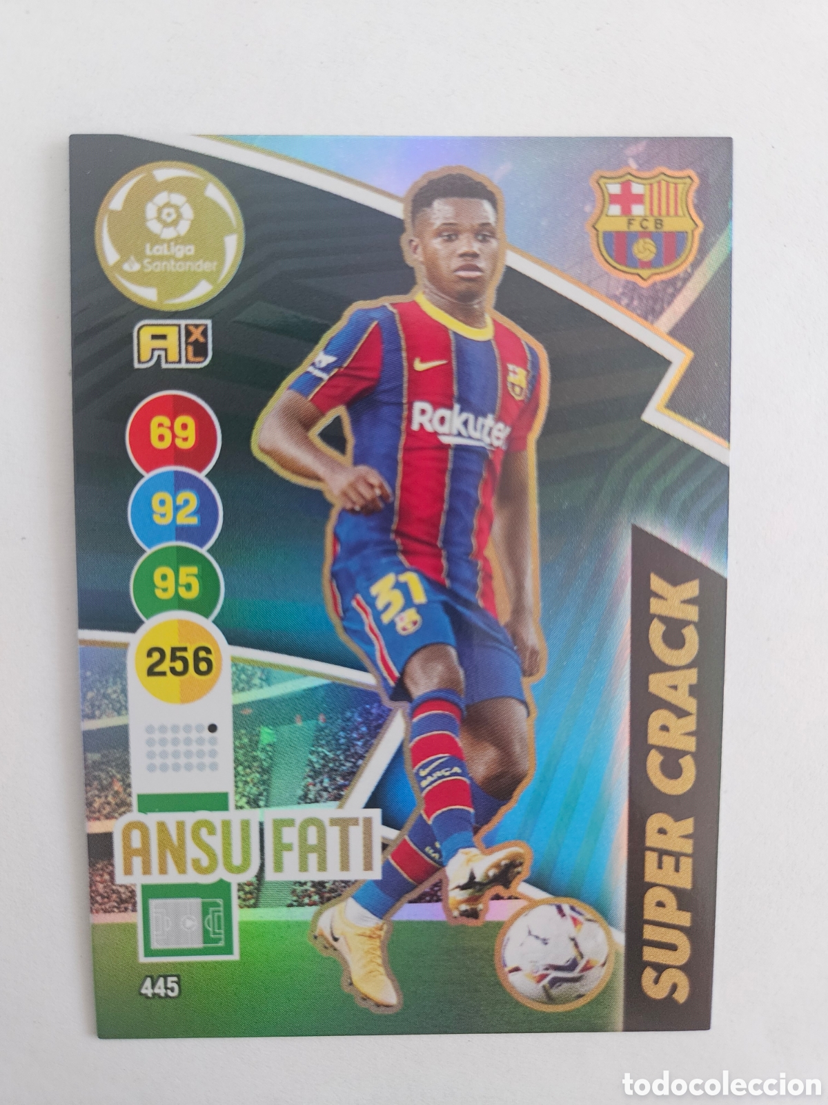 Cromos de f&uacute;tbol: Cromo futbol 445 ANSU FATI (Barcelona) SUPER CRACK. Trading cards Adrenalyn XL 2020-21 de Panini