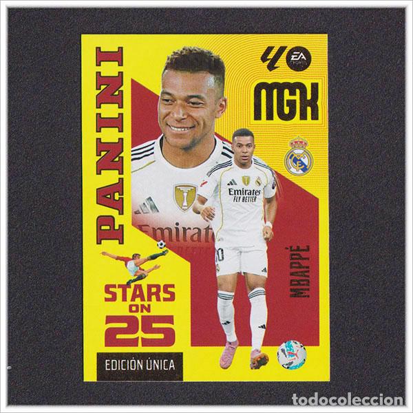 Football Stickers: MEGACRACKS 2026 2027 26 27 PANINI MBAPPE 450 REAL MADRID STARS ON 25 EDICI&Oacute;N UNICA ALBUM LIGA MGK