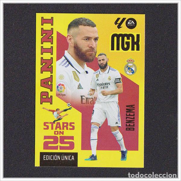 Football Stickers: MEGACRACKS 2026 2027 26 27 PANINI BENZEMA 441 REAL MADRID STARS ON 25 EDICI&Oacute;N UNICA ALBUM LIGA MGK