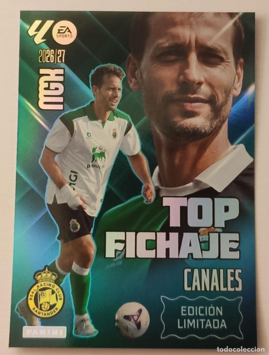 Cromos de f&uacute;tbol: Carta edici&oacute;n limitada Top Fichaje Sergio Canales Racing de Santander Panini Megacracks 2026-2027