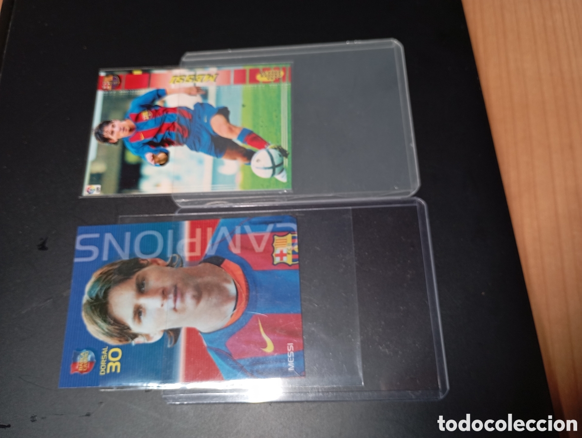 Cromos de f&uacute;tbol: Messi 71bis y Messi campio con error! Dif&iacute;ciles copias