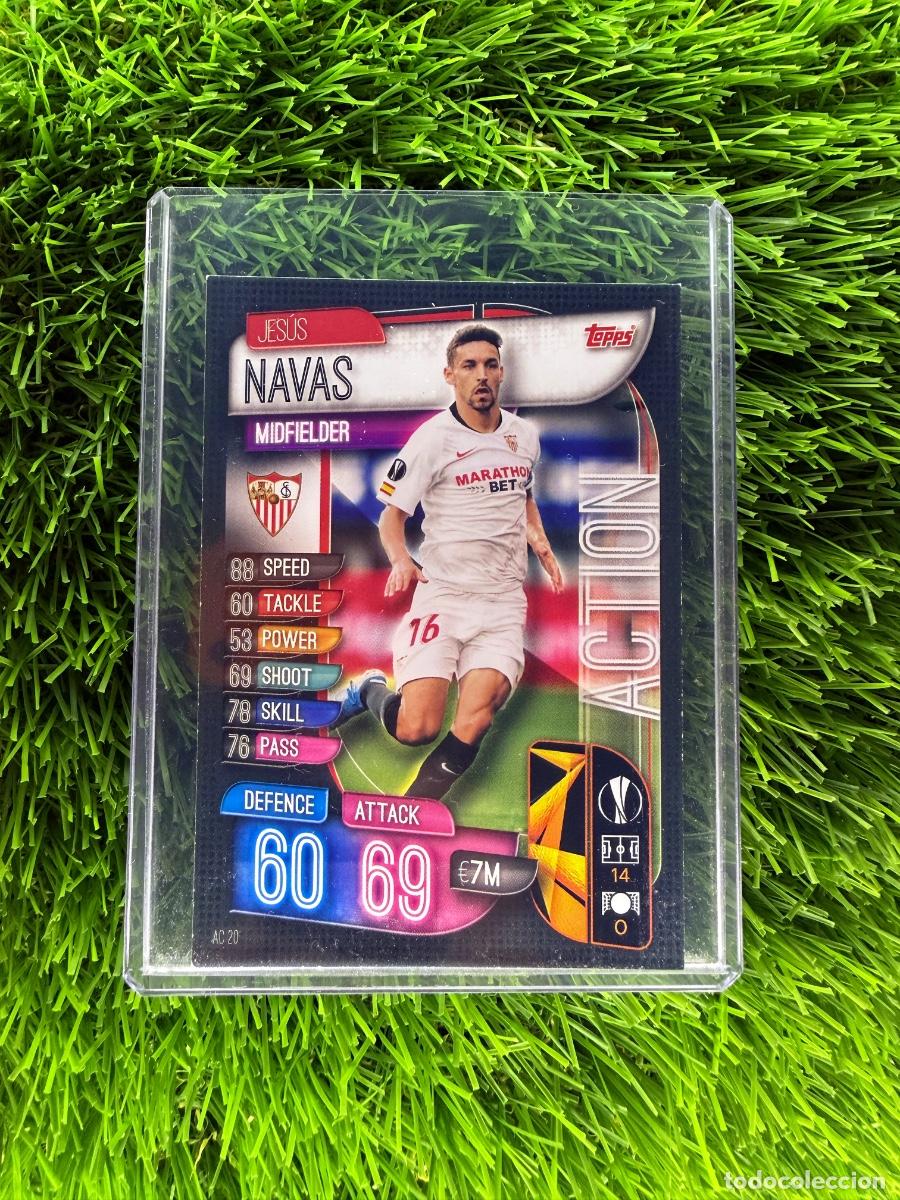Cromos de f&uacute;tbol: N&ordm; AC20 Jes&uacute;s Navas Action Sevilla FC Topps Match Attax Extra 19 20