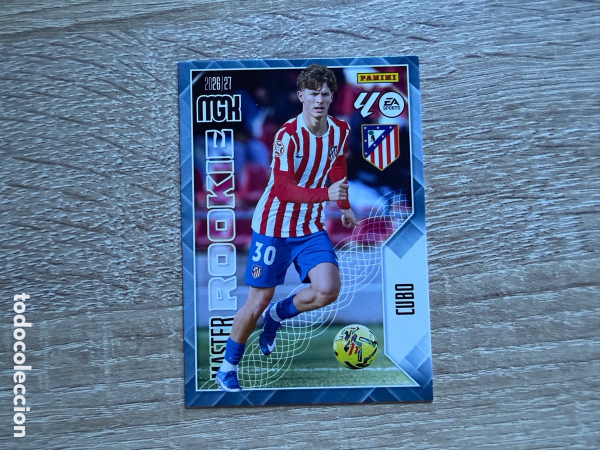 Fu&szlig;ball-Sticker: 410 CUBO MASTER ROOKIE MEGACRACKS MGK 2026 2027 26 27 ATL&Eacute;TICO DE MADRID