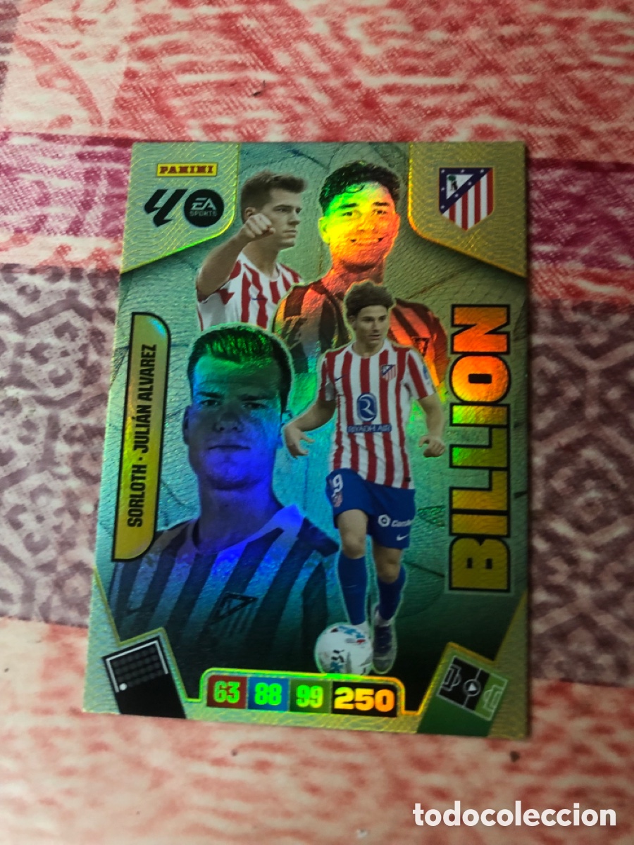 Cromos de f&uacute;tbol: ADRENALYN XL 2025 2026 25 26 Panini Liga - Billion Sorloth y Juli&aacute;n &Aacute;lvarez Atl&eacute;tico Madrid