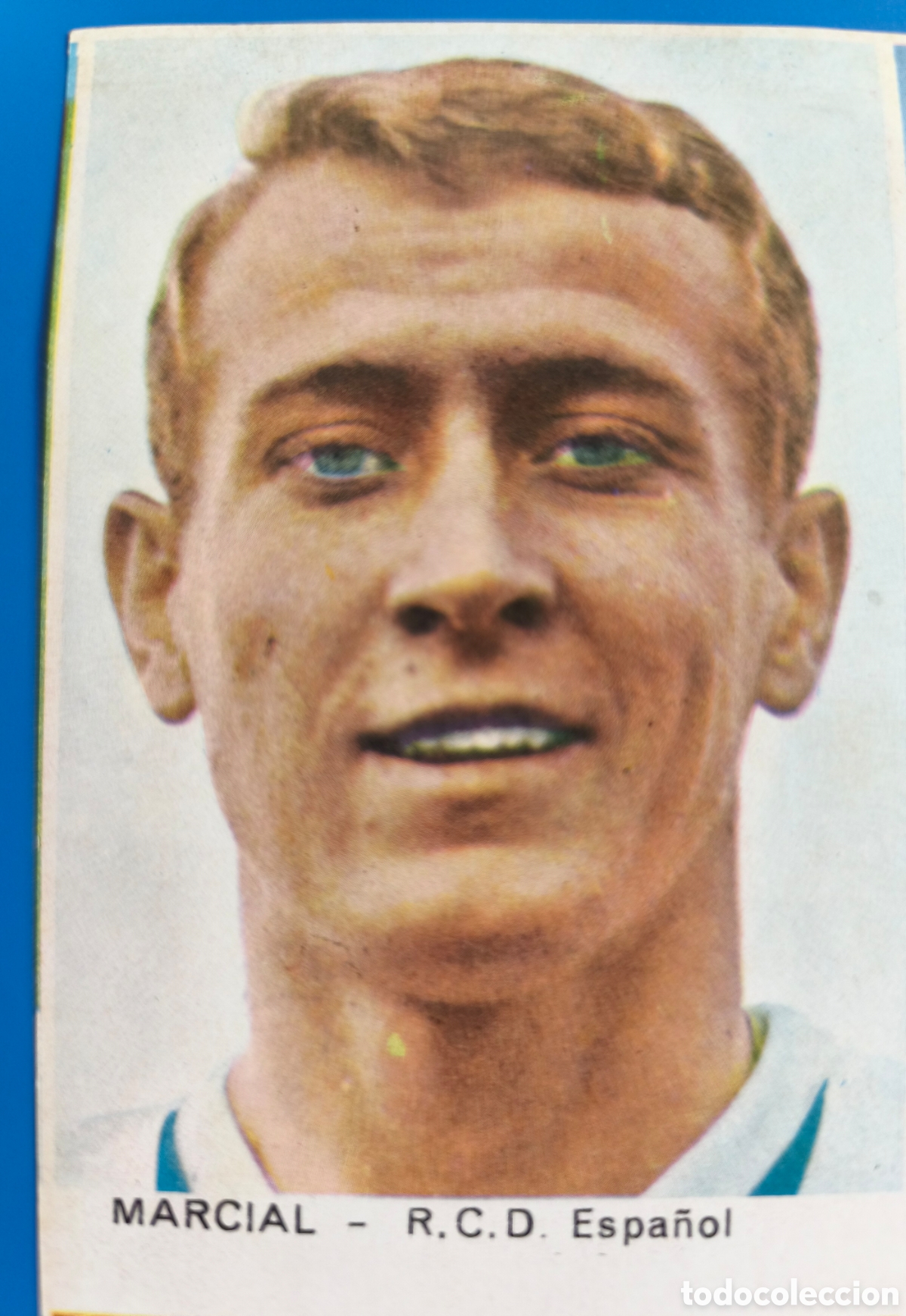Cromos de f&uacute;tbol: Cromo MARCIAL. R.C.D.ESPA&Ntilde;OL Industrias Gr&aacute;ficas BERGAS 1967 (CROMO N&ordm; 35) dorso en blanco