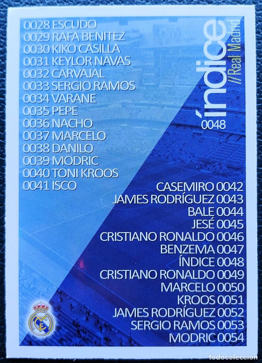 Football Stickers: 48 INDICE REAL MADRID FICHA MUNDICROMO 2015 2016 15 16