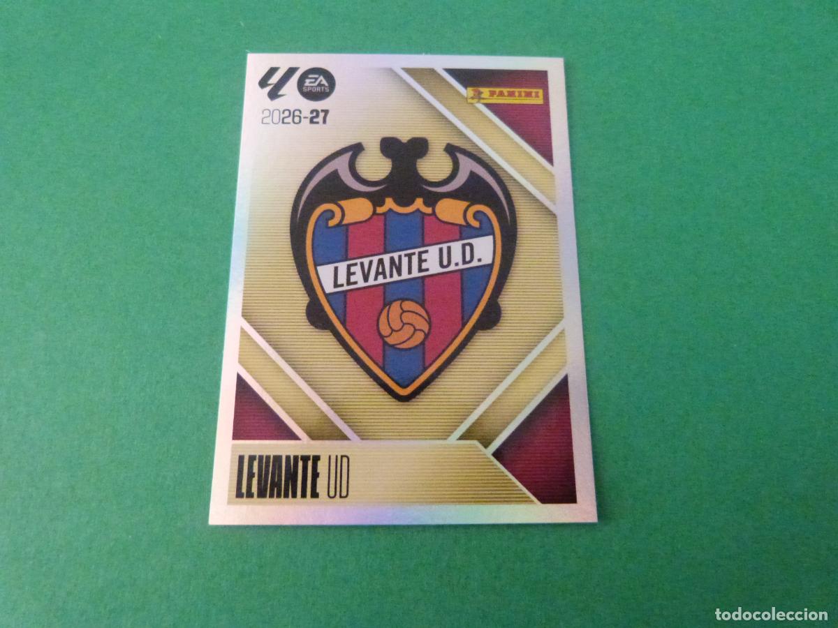 Cromos de f&uacute;tbol: CROMO FUTBOL ESCUDO U.D. LEVANTE SIN PEGAR N&ordm; 1 LIGA ESTE 2026-2027/26-27 PANINI
