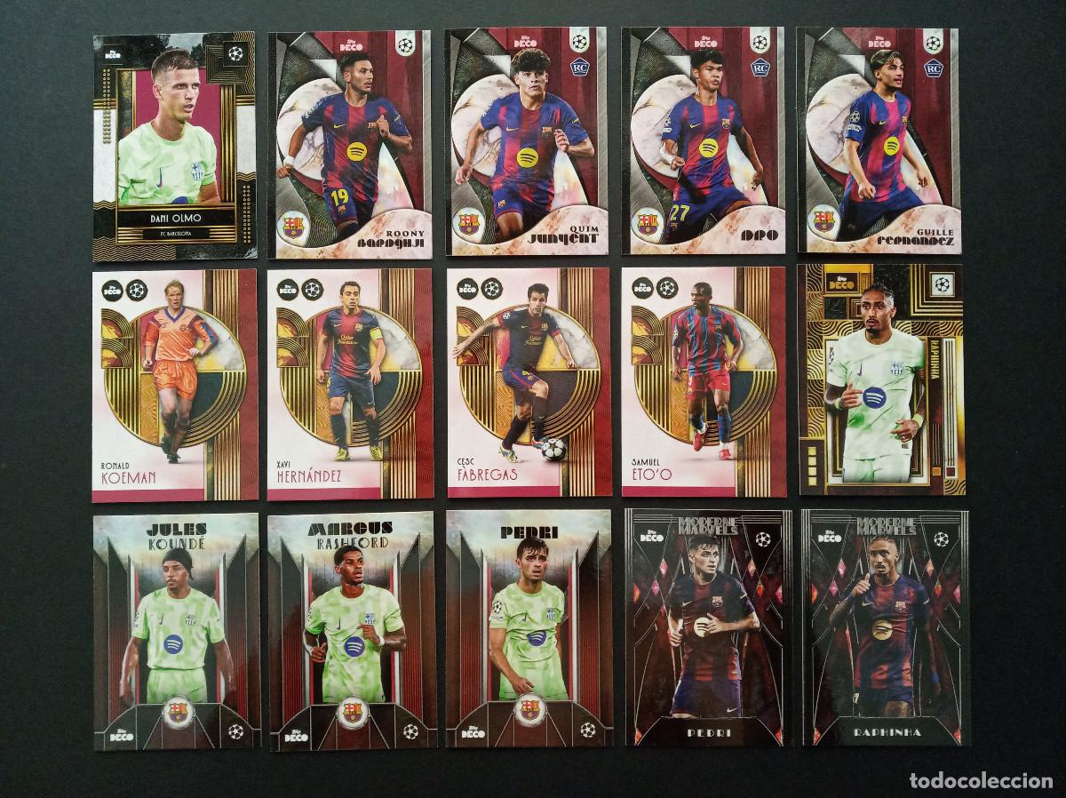 Cromos de f&uacute;tbol: LOTE 15 CROMOS BARCELONA ROOKIE JUNYENT DRO CESC RAPHINHA PEDRI ⚽ TOPPS &reg; DECO UEFA 2025 2026 25 26