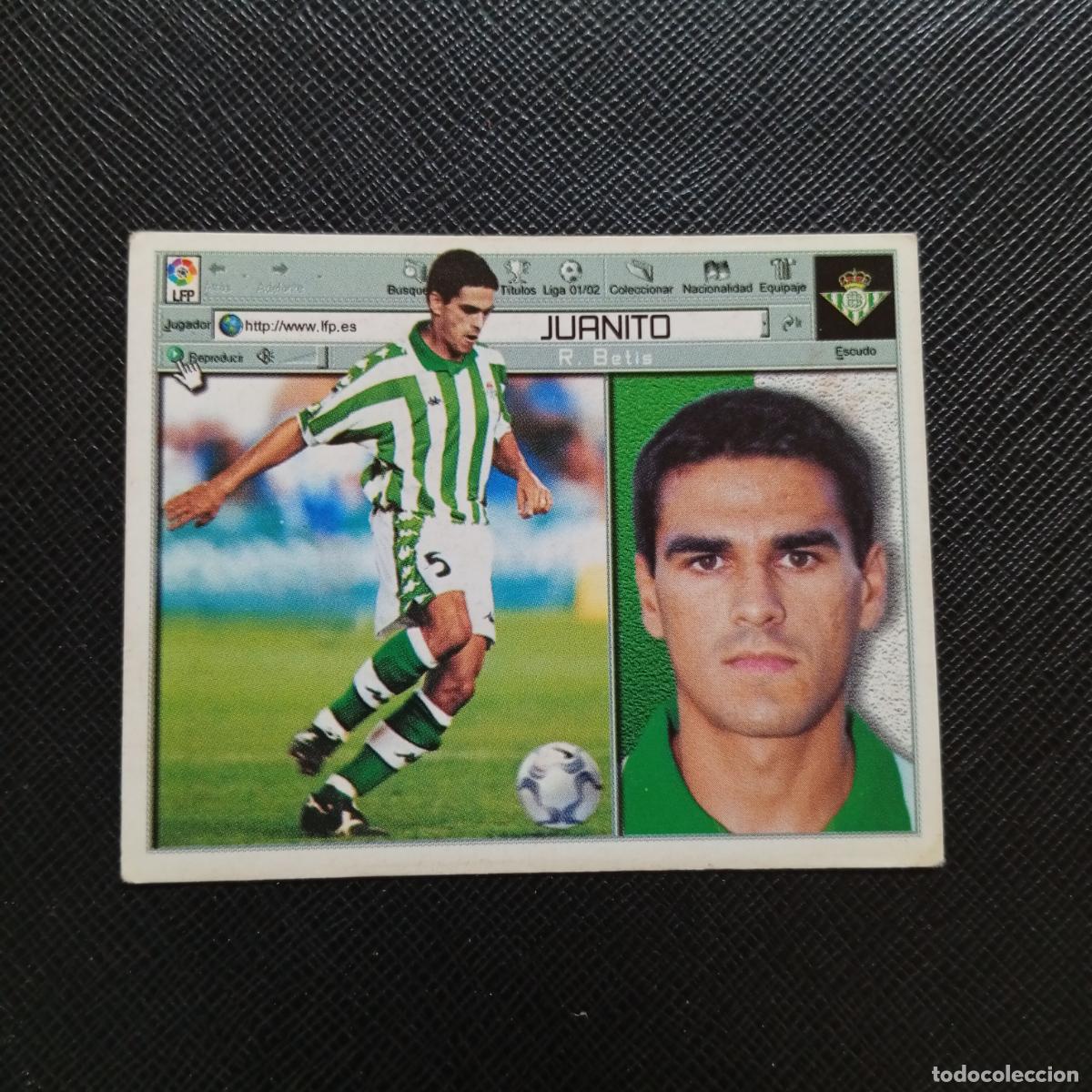 Cromos de f&uacute;tbol: JUANITO REAL BETIS ESTE 2001 2002 CROMO FUTBOL 01 02 LIGA - SIN PEGAR - A216 PG424 COLOCA