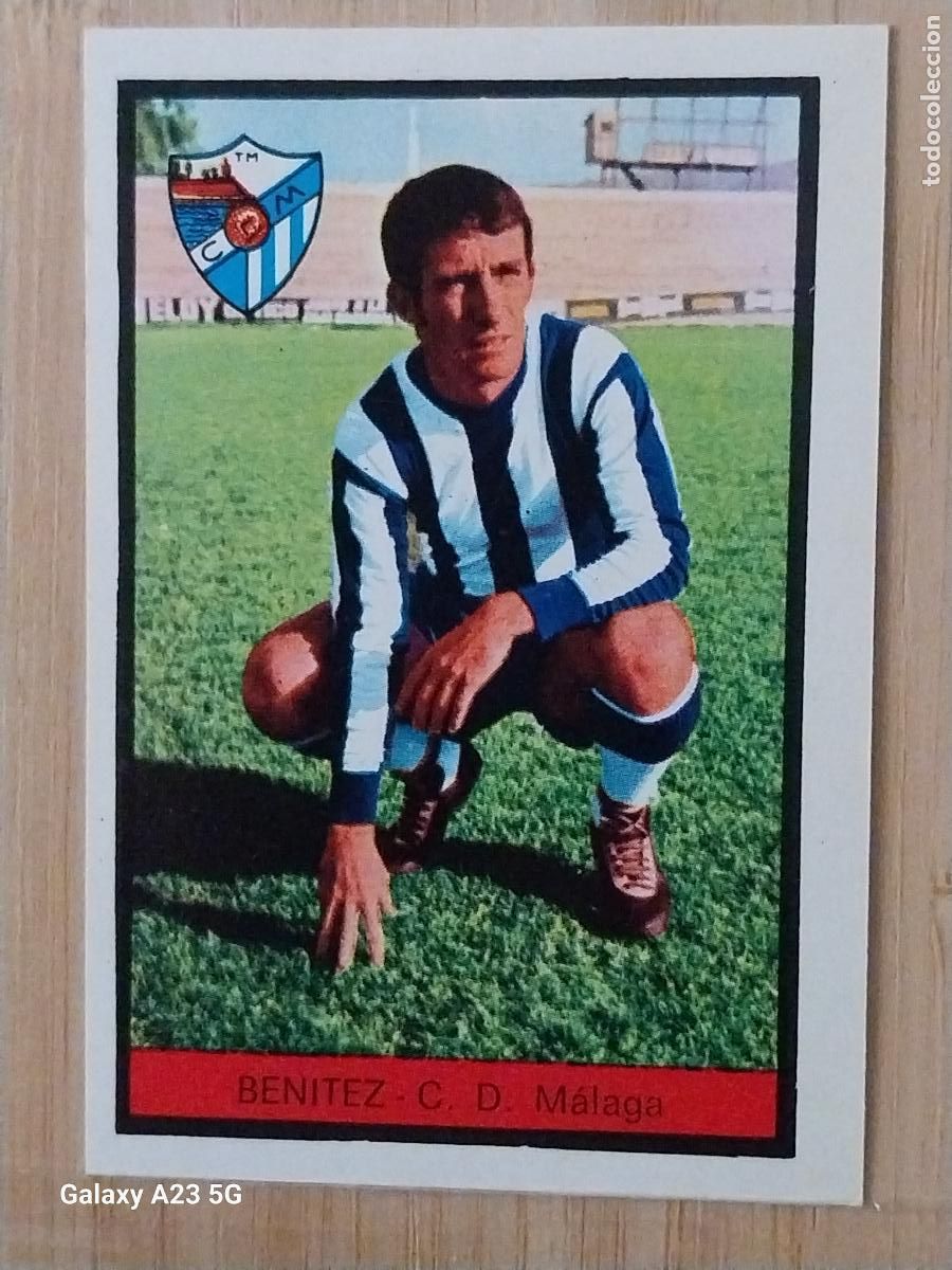 Cromos de f&uacute;tbol: BENITEZ MALAGA ED FHER LIGA 1972 72 73 CROMO RECUPERADO VENTANILLA PUNTAS PERFECTAS BE