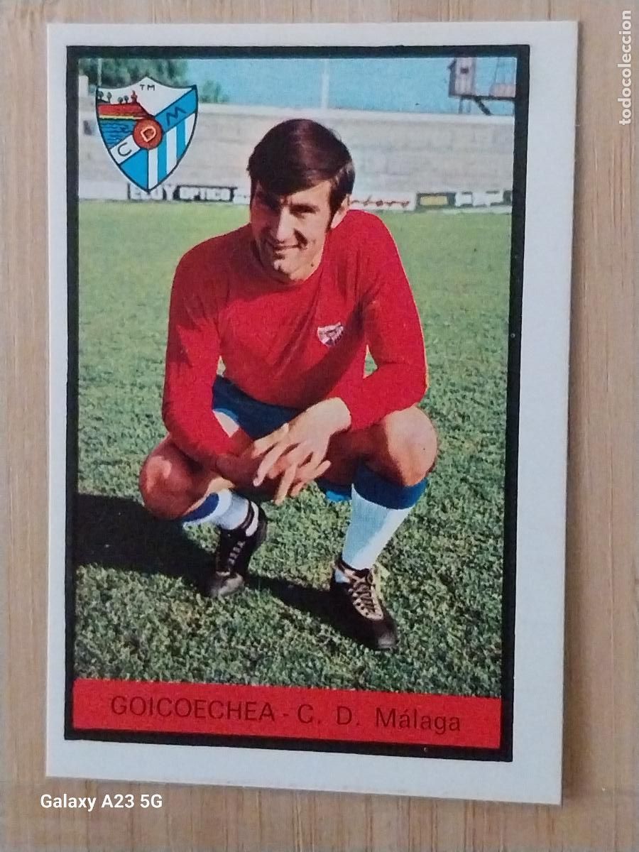 Cromos de f&uacute;tbol: GOICOECHEA MALAGA ED FHER LIGA 1972 72 73 CROMO RECUPERADO VENTANILLA PUNTAS PERFECTAS BE