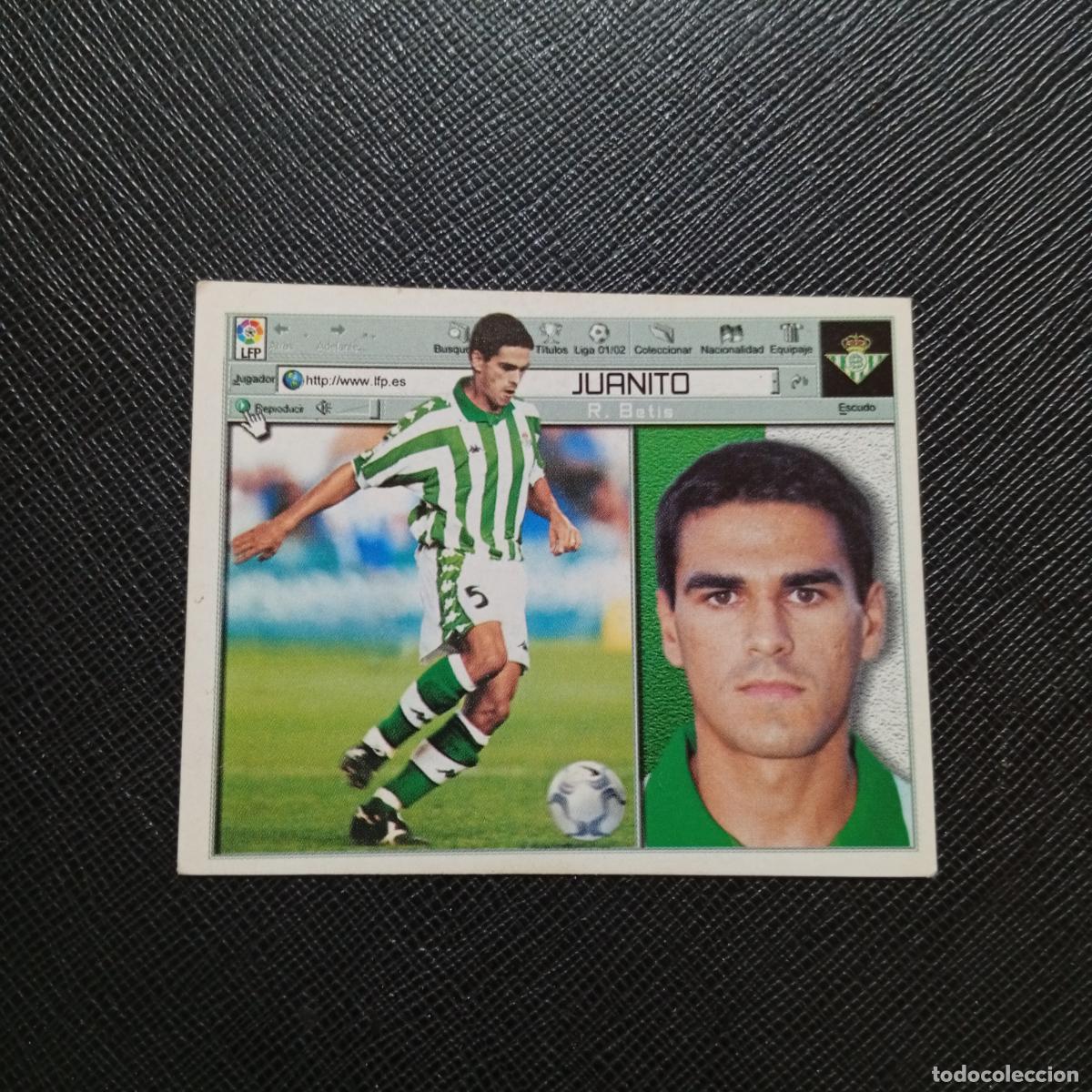 Cromos de f&uacute;tbol: JUANITO REAL BETIS ESTE 2001 2002 CROMO FUTBOL 01 02 LIGA - SIN PEGAR - A216 PG433 COLOCA