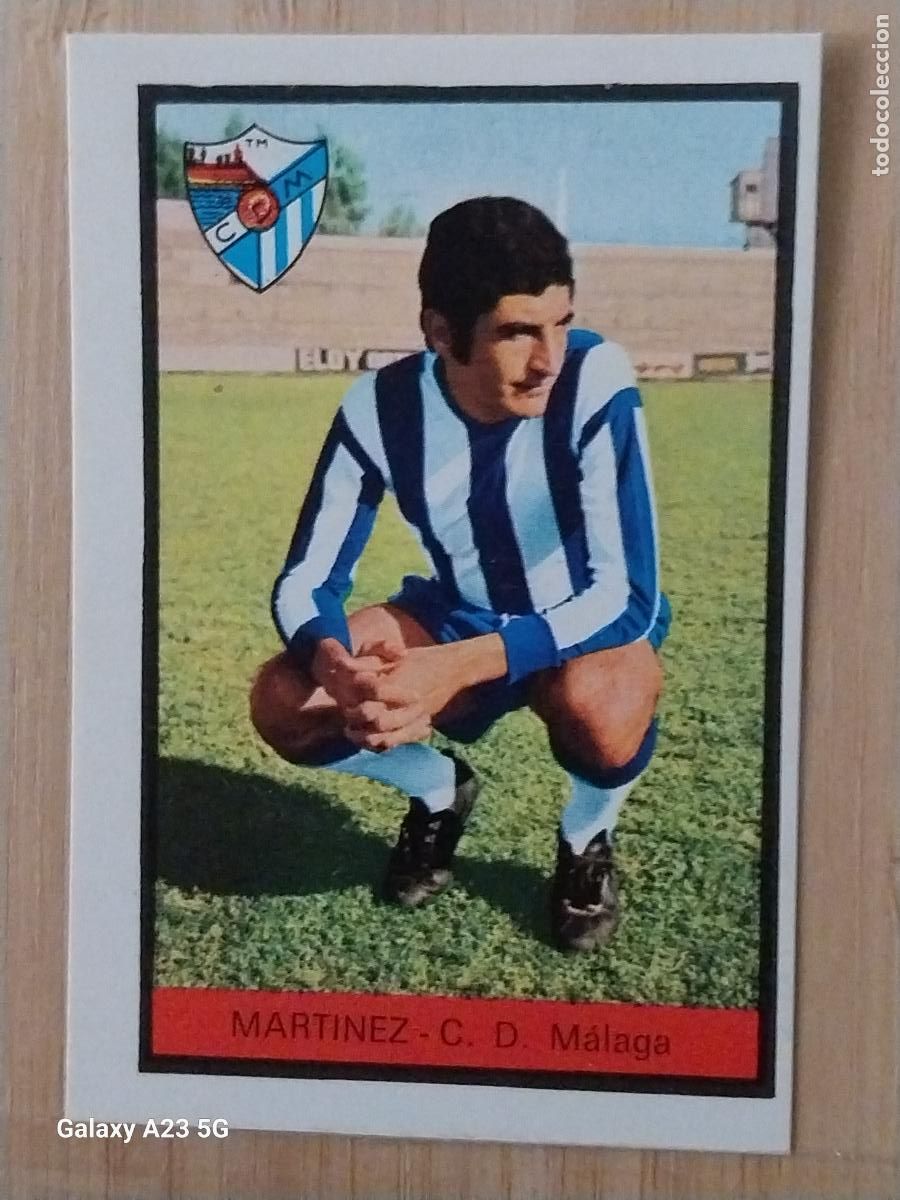 Cromos de f&uacute;tbol: MART&Iacute;NEZ MALAGA ED FHER LIGA 1972 72 73 CROMO RECUPERADO VENTANILLA PUNTAS PERFECTAS BE