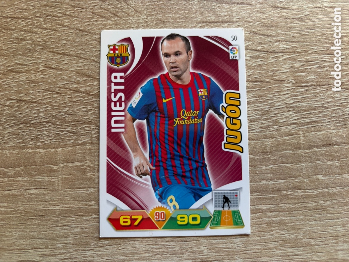 Cromos de f&uacute;tbol: 50 INIESTA JUG&Oacute;N ADRENALYN XL 2011 2012 11 12 FC BARCELONA
