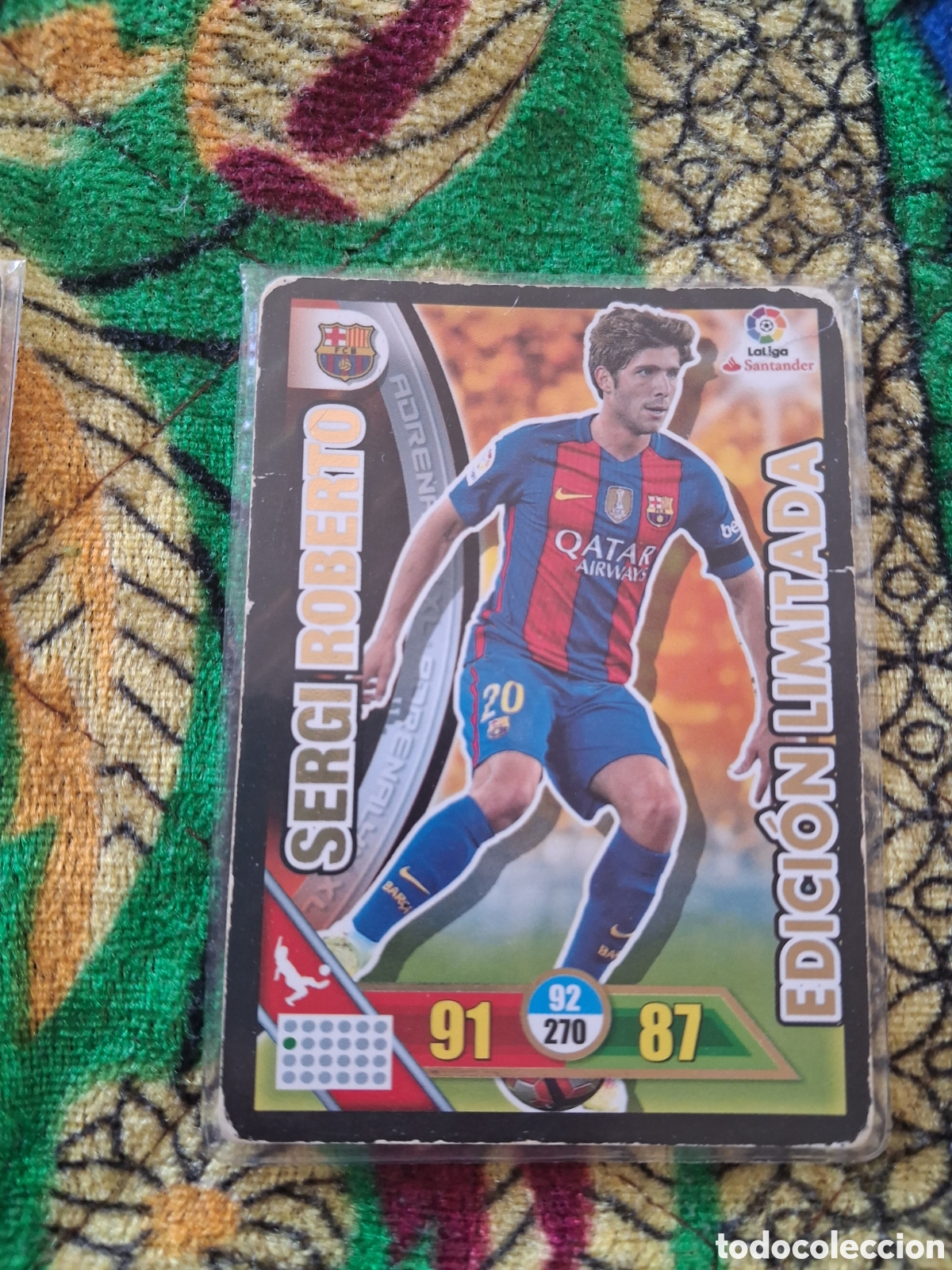 Cromos de f&uacute;tbol: CROMO ADRENALYN 2016 2017 PANINI. FC BARCELONA SERGI ROBERTO EDICI&Oacute;N LIMITADA.