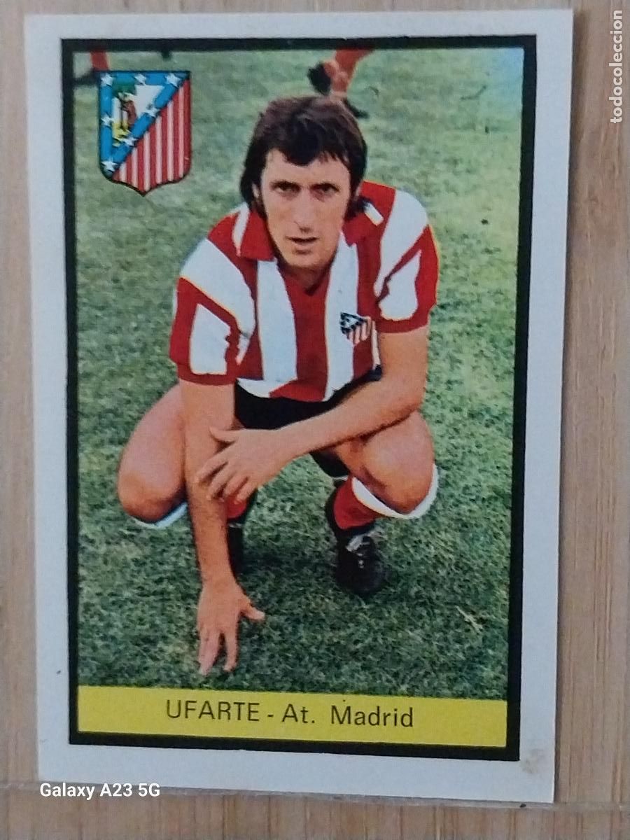 Cromos de f&uacute;tbol: UFARTE AT ATLETICO MADRID ED FHER LIGA 1972 72 73 CROMO RECUPERADO VENTANILLA PUNTAS PERFECTAS BE