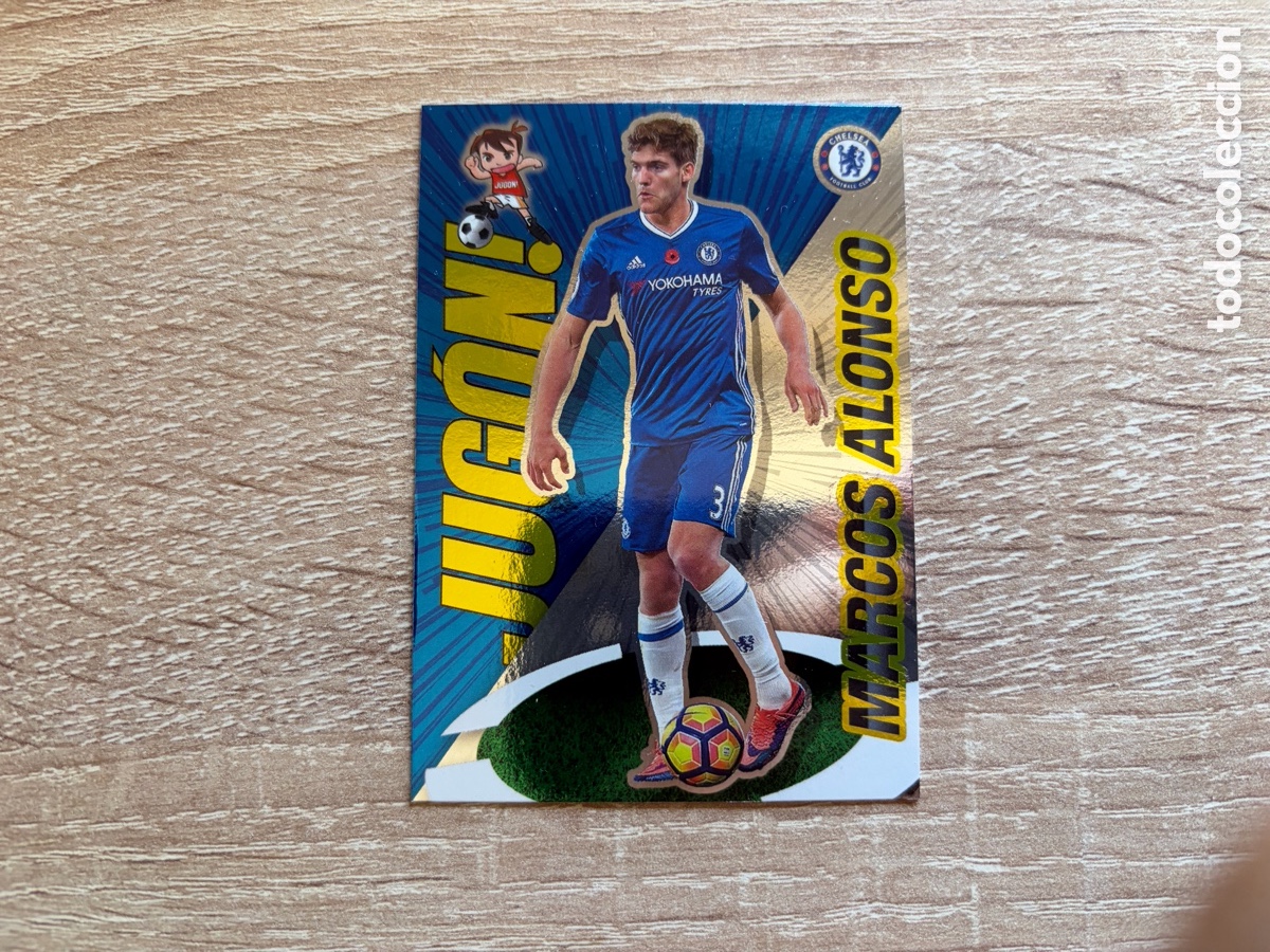 Cromos de f&uacute;tbol: MARCOS ALONSO EDICI&Oacute;N LIMITADA CANDIDATO JUG&Oacute;N ESPA&Ntilde;OL 2016 2017 16 17 REVISTA JUG&Oacute;N CHELSEA