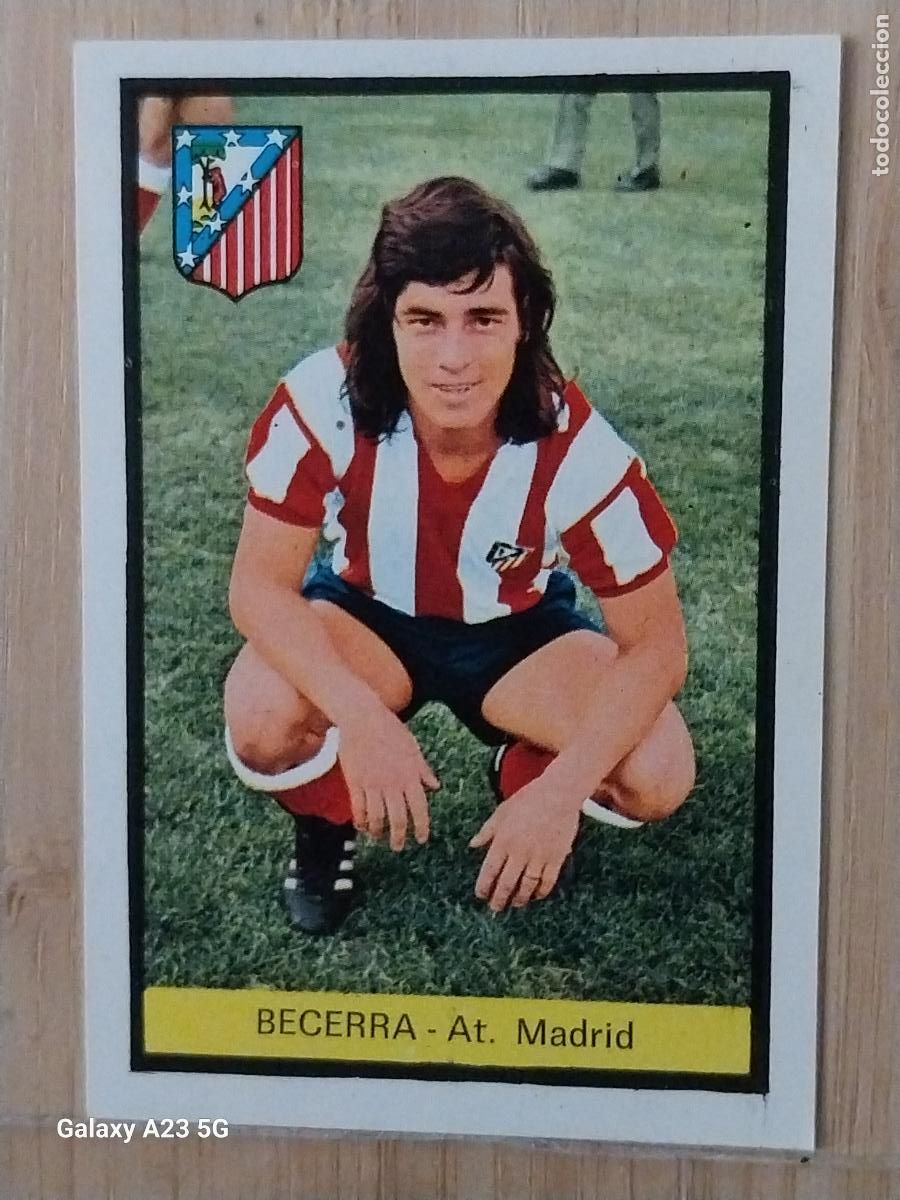 Cromos de f&uacute;tbol: BECERRA AT ATLETICO MADRID ED FHER LIGA 1972 72 73 CROMO RECUPERADO VENTANILLA PUNTAS PERFECTAS BE
