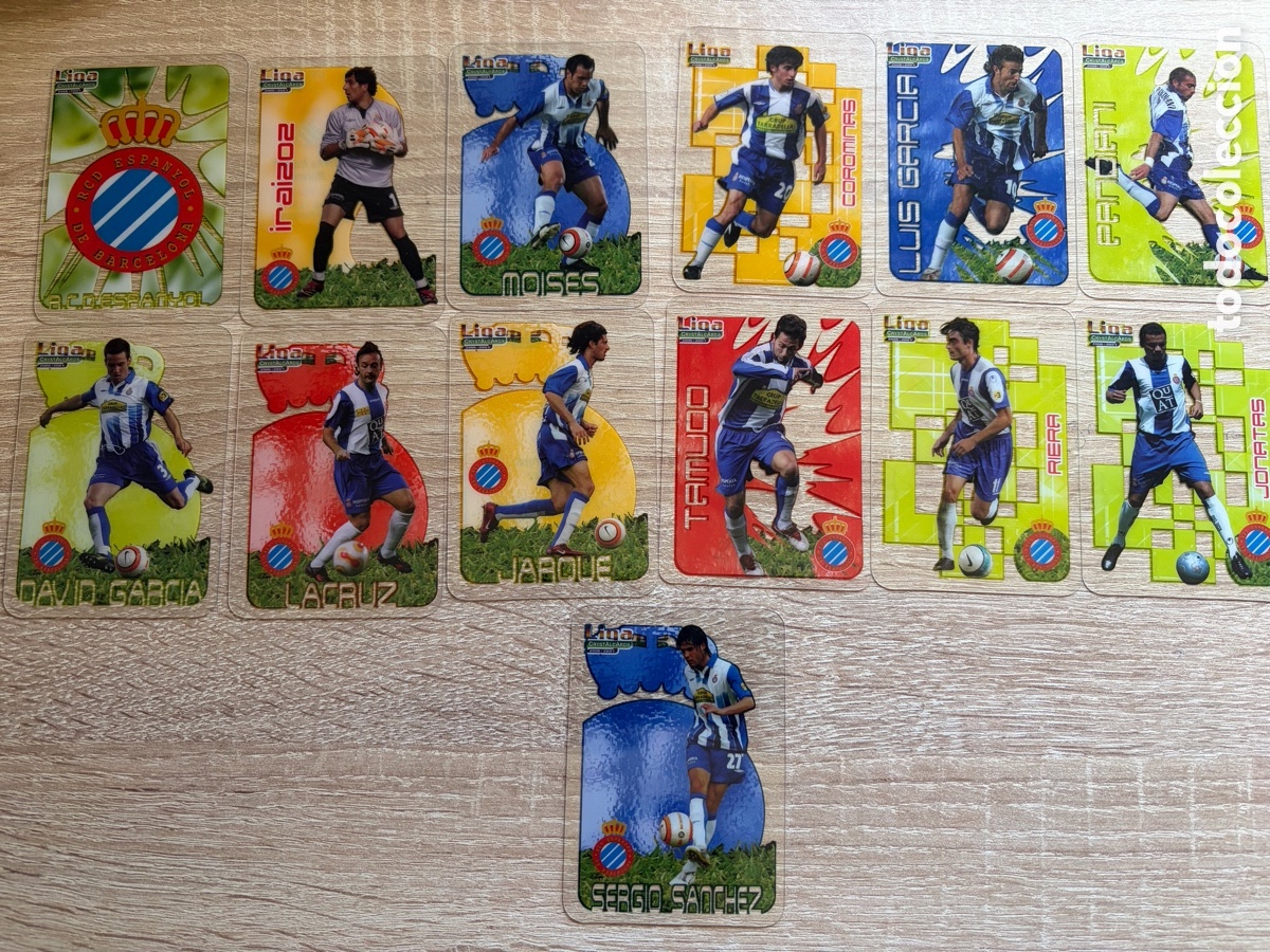 Cromos de f&uacute;tbol: lote 12 fichas Crystal mundicromo 06 07 rcd espanyol liga 2006 2007
