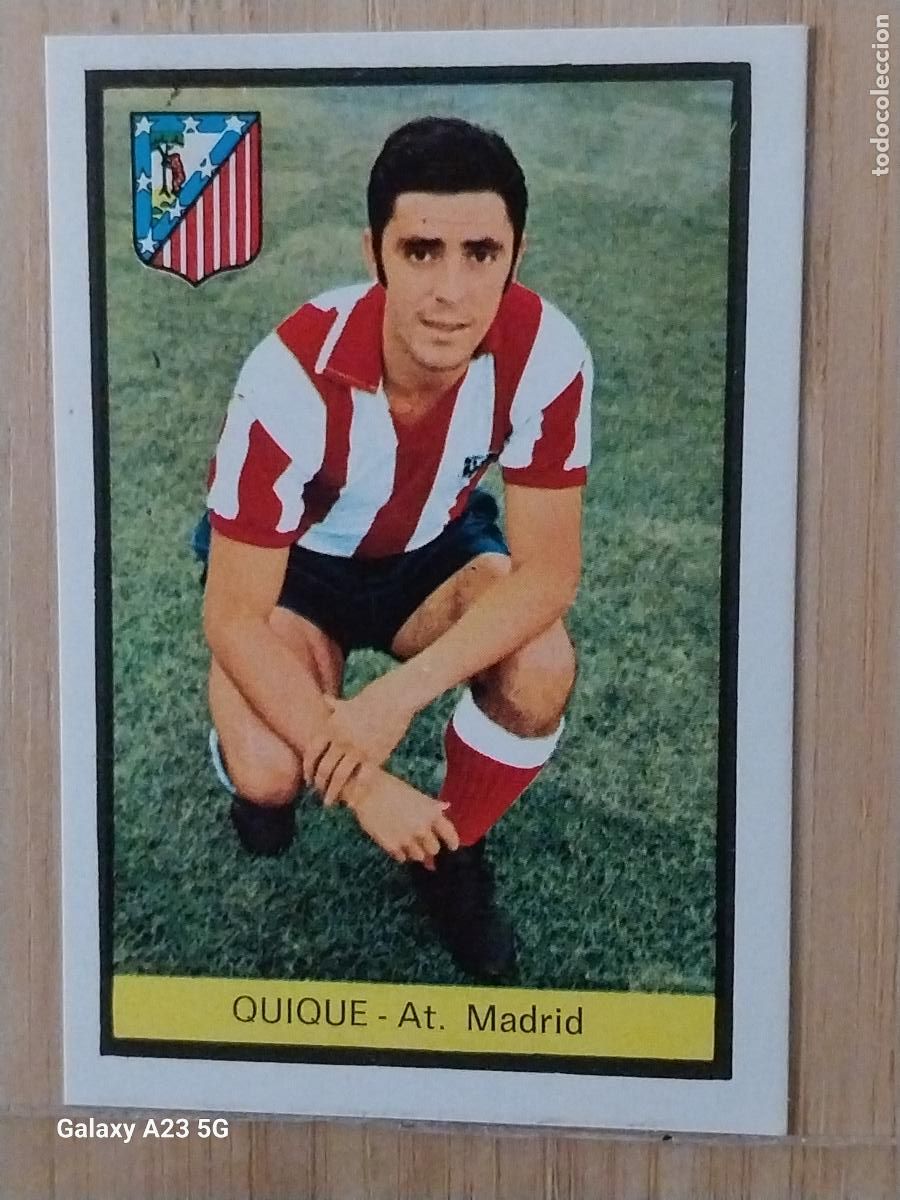 Cartes &agrave; collectionner de Football: QUIQUE AT ATLETICO MADRID ED FHER LIGA 1972 72 73 CROMO RECUPERADO VENTANILLA PUNTAS PERFECTAS BE