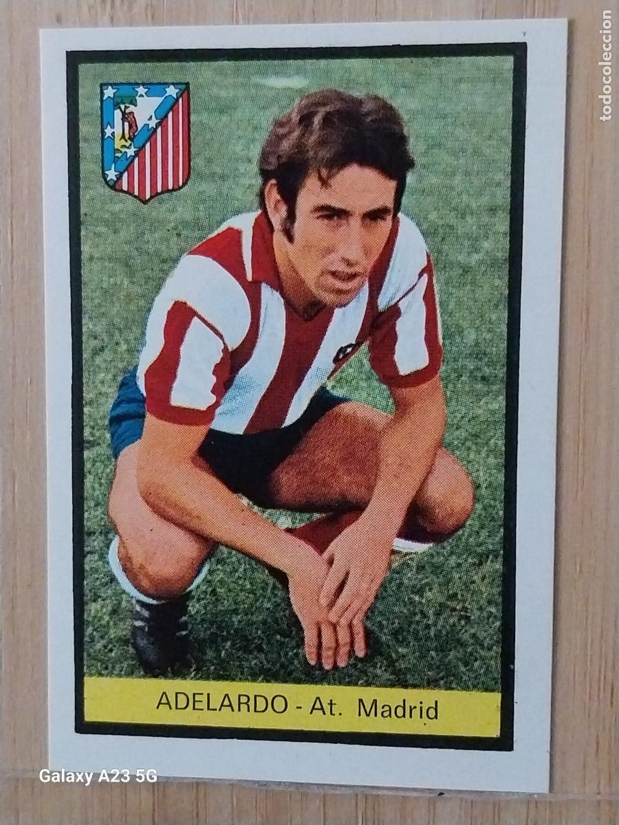 Cartes &agrave; collectionner de Football: ADELARDO AT ATLETICO MADRID ED FHER LIGA 1972 72 73 CROMO RECUPERADO VENTANILLA PUNTAS PERFECTAS BE