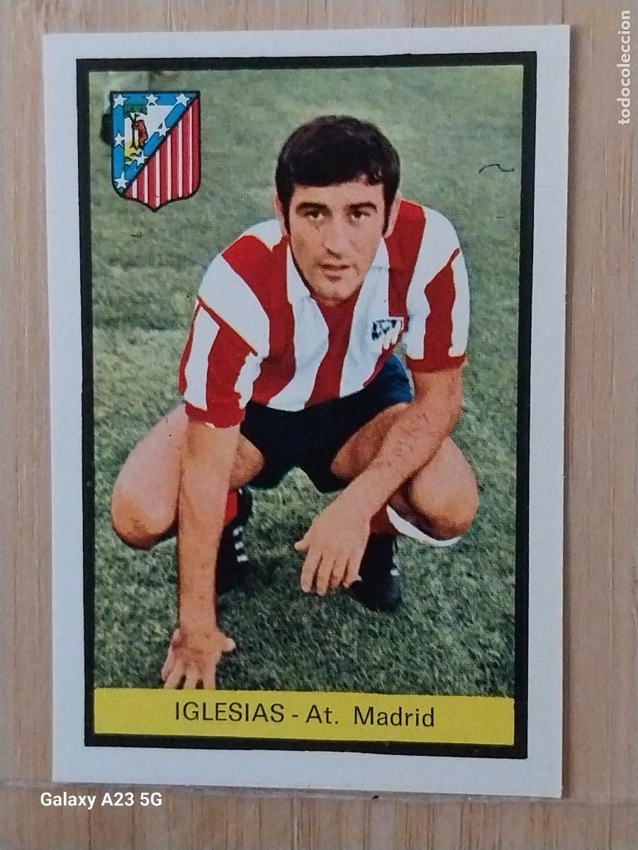 Cromos de f&uacute;tbol: IGLESIAS AT ATLETICO MADRID ED FHER LIGA 1972 72 73 CROMO RECUPERADO VENTANILLA PUNTAS PERFECTAS BE