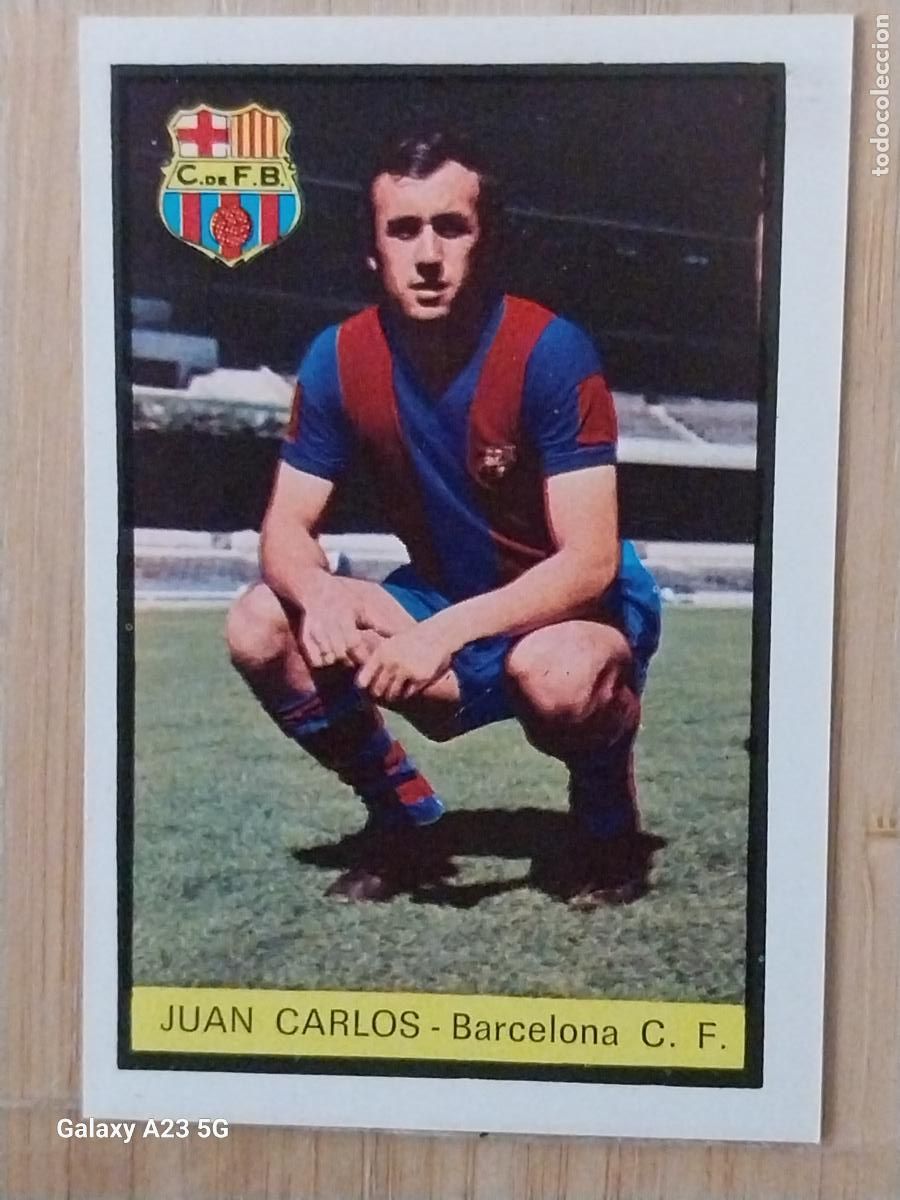 Cromos de f&uacute;tbol: JUAN CARLOS F C BARCELONA ED FHER LIGA 1972 72 73 CROMO RECUPERADO VENTANILLA PUNTAS PERFECTAS BE
