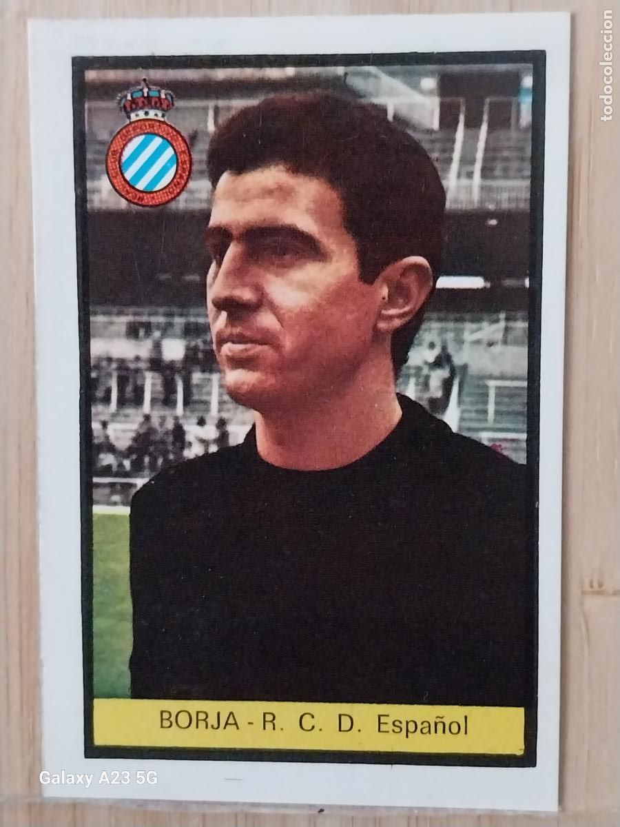 Cromos de f&uacute;tbol: BORJA R C D ESPA&Ntilde;OL ED FHER LIGA 1972 72 73 CROMO RECUPERADO VENTANILLA PUNTAS PERFECTAS BE