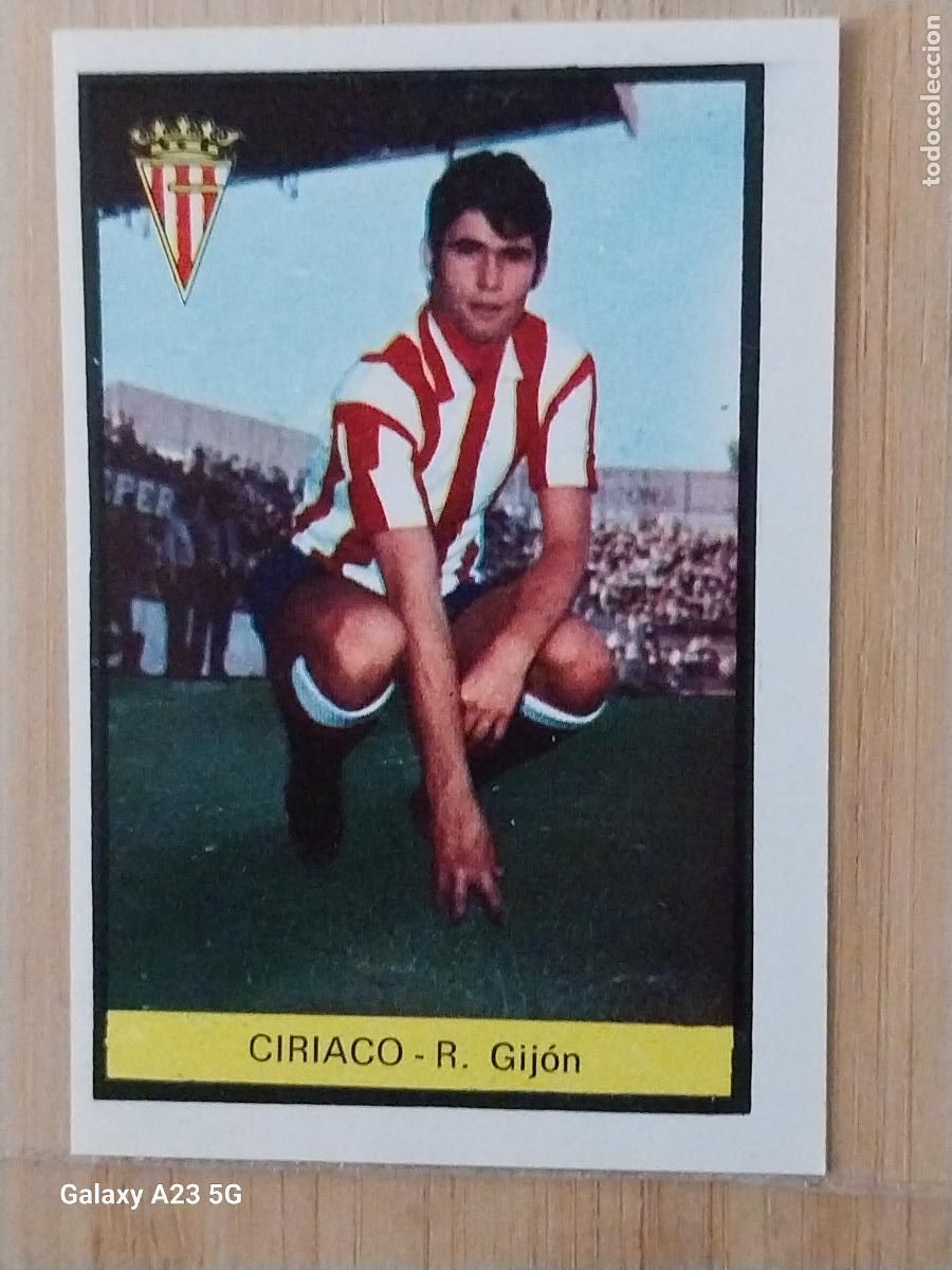 Cromos de f&uacute;tbol: CIRIACO SPORTING GIJON ED FHER LIGA 1972 72 73 CROMO RECUPERADO VENTANILLA PUNTAS PERFECTAS BE
