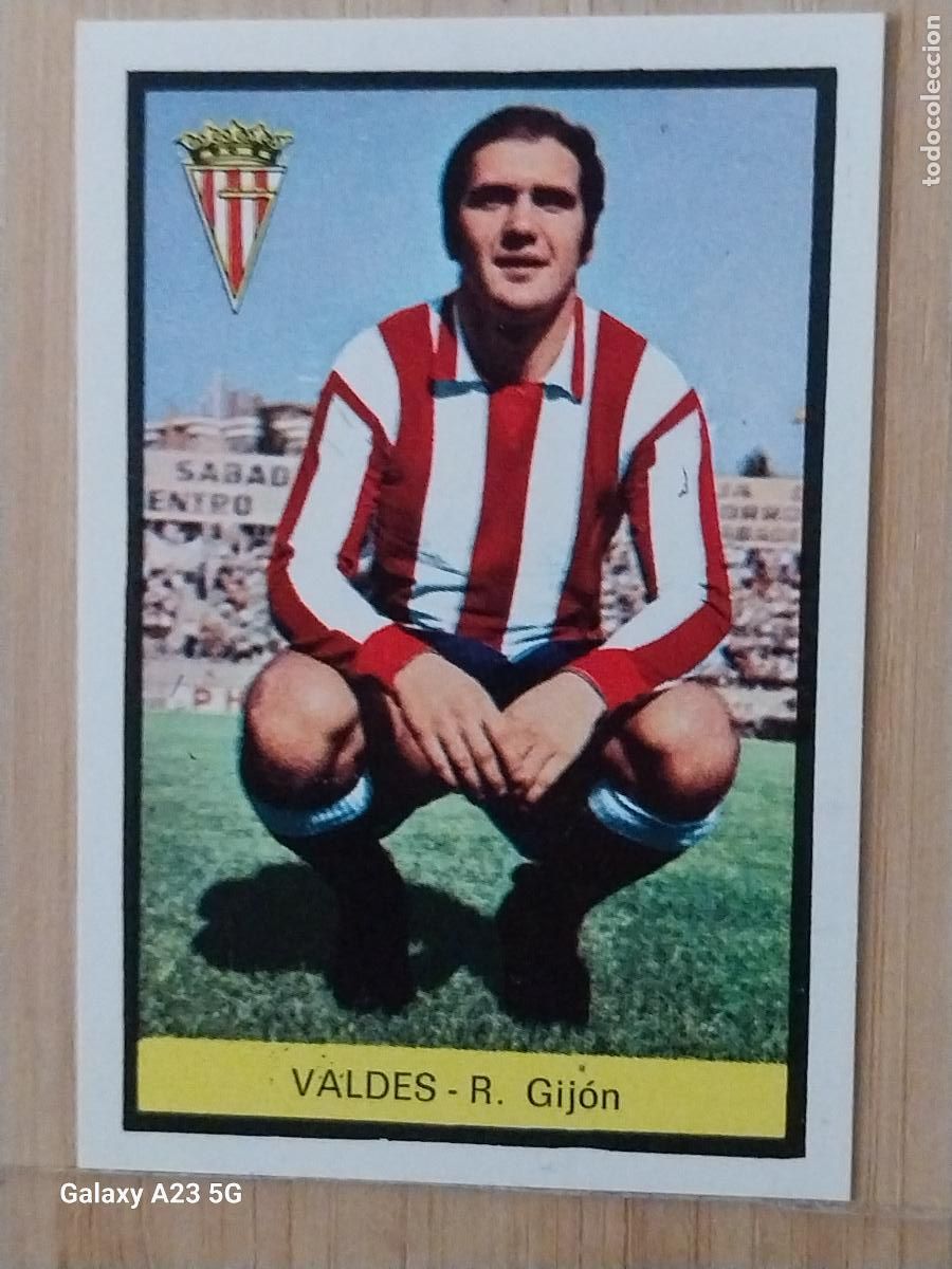 Cromos de f&uacute;tbol: VALDES SPORTING GIJON ED FHER LIGA 1972 72 73 CROMO RECUPERADO VENTANILLA PUNTAS PERFECTAS BE