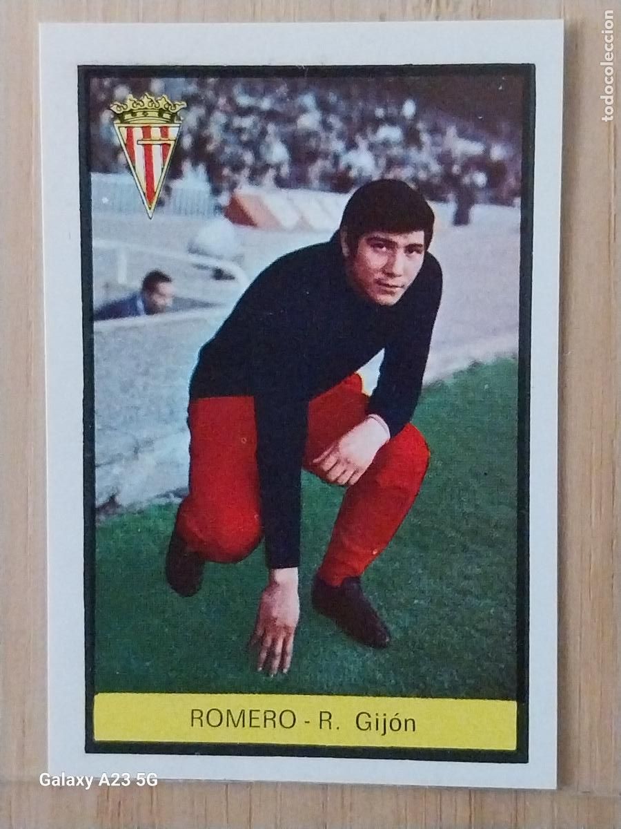 Cromos de f&uacute;tbol: ROMERO SPORTING GIJON ED FHER LIGA 1972 72 73 CROMO RECUPERADO VENTANILLA PUNTAS PERFECTAS BE