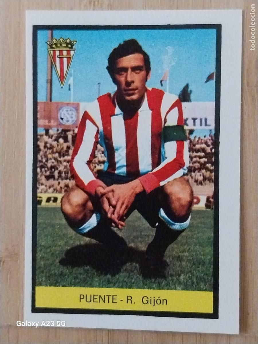 Cromos de f&uacute;tbol: PUENTE SPORTING GIJON ED FHER LIGA 1972 72 73 CROMO RECUPERADO VENTANILLA PUNTAS PERFECTAS BE